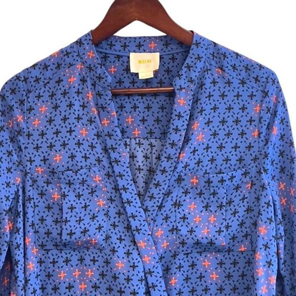 Maeve Anthropologie Womens Size 4 Eva Bluy Wrap Blouse Top Tunic Long Sleeve EUC - Picture 3 of 10